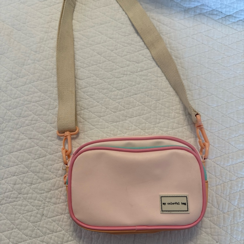 Zara Kids Pink and Tan Crossbody Bag